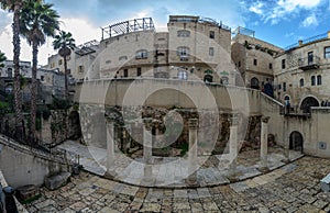 ruins of old shopping malls in the old city of Jerusalem