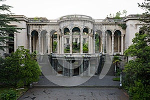 The ruins of the old Soviet sanatorium Medea, whose architecture which is basically a synthesis of Stalinist period