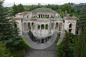 The ruins of the old Soviet sanatorium Medea, whose architecture which is basically a synthesis of Stalinist period