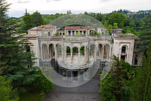 The ruins of the old Soviet sanatorium Medea, whose architecture which is basically a synthesis of Stalinist period photo