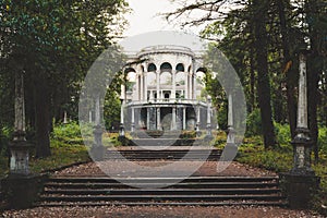 The ruins of the old Soviet sanatorium Medea, whose architecture which is basically a synthesis of Stalinist period classical photo