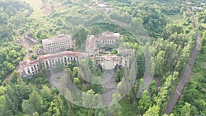 The ruins of the old Soviet sanatorium, whose architecture which classical style and of Georgian ethnic decor. Tskaltubo