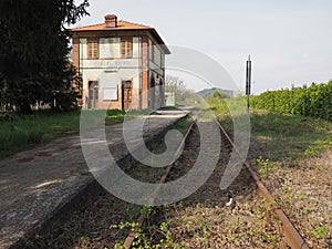 Ruins of old station in Monteu Da Po photo