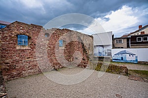 Ruins of the old Synagogue, the Jewish courtyard in Speyer Germany