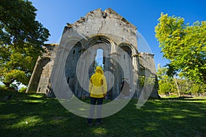 Ruins of old Tibetan Monastery and church in Cevizli village, Savsat, Artvin, Turkey