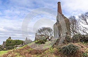 The ruins of an old Tin and Copper Mine in England UK