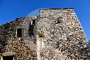 Ruins of old tower at the village of Vathia