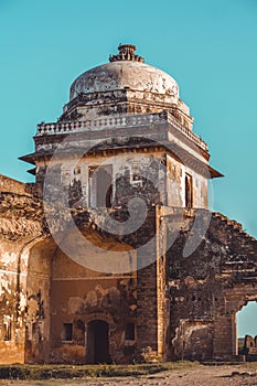 Ruins of an old vintage ancient and historic mansion building in Rohtas fort Pakistan