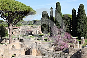 Ruins in Ostia Antica in Rome, Italy