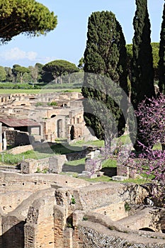 Ruins in Ostia Antica in Rome, Italy