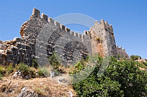 Ruins of Ottoman fortress in Alanya