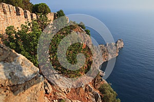 Ruins of Ottoman fortress. Alanya. Turkey.