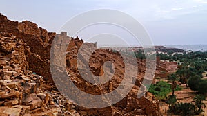 Ruins of Ouadane fortress in Sahara Mauritania