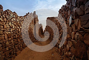 Ruins of Ouadane fortress in Sahara Mauritania