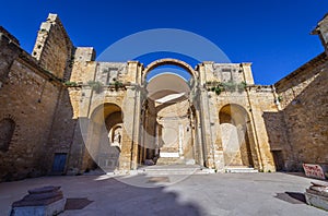 Ruined church in Salemi town, Sicily Island, Italy