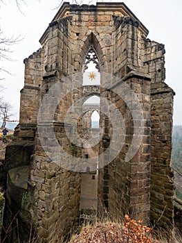 The ruins of Oybin. The temple and burg founded as Celestines monastery