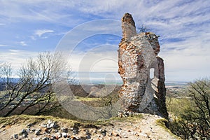 Ruins of Pajstun castle on Zahorie region near Stupava town