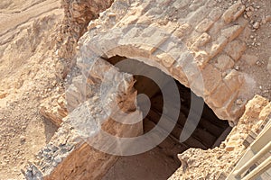 The ruins  of the palace of King Herod in the fortress of Masada - is a fortress built by Herod the Great on a cliff-top off the