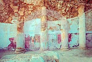 The ruins of the palace of King Herod`s Masada