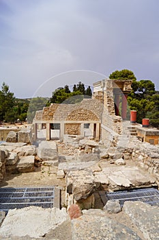 The ruins of the palace of Knossos Crete Greece