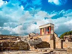 The ruins of the palace of Knossos (the labyrinth of the Minotaur) in Crete