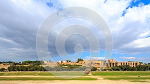 Ruins of Palatine hill palace in Rome, Italy. Tim