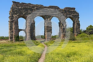 Ruins in parco degli acquedotti - Rome, Italy