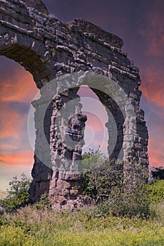 ruins in parco degli acquedotti - Rome, Italy