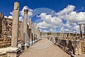 Ruins of Perge an ancient Anatolian city in Turkey.