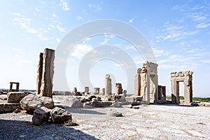 Ruins at Persepolis historical city, Shiraz, Iran. September 12, 2016