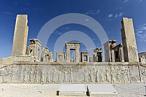 Ruins at Persepolis historical city, Shiraz, Iran. September 12, 2016