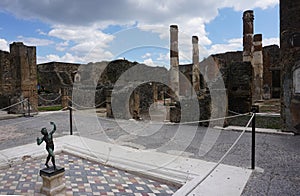 Ruins of Pompeii, Italy, detail of building