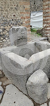 Ruins in Pompeii, Italy after excavation of volcanic ash