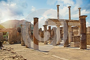 Ruins of Pompeii and Mount Vesuvius, Campania, Italy