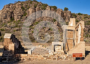 Ruins of the Post Hospital`s Steward Quarters at the Fort Davis National Historic Site in Fort Davis, Texas.