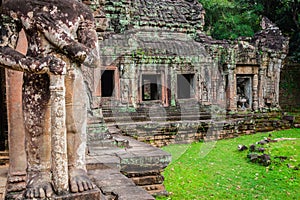 Ruins of Pra Khan Temple in Angkor Thom of Cambodia