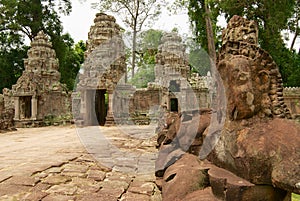 Ruins of the Preah Khan temple in Siem Reap, Cambodia.