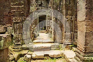 Ruins of the Preah Khan temple in Siem Reap, Cambodia.