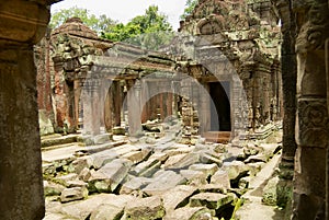 Ruins of the Preah Khan temple in Siem Reap, Cambodia.