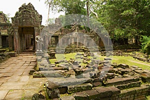 Ruins of the Preah Khan temple in Siem Reap, Cambodia.