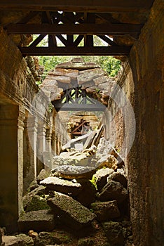 Ruins of the Preah Khan temple in Siem Reap, Cambodia.