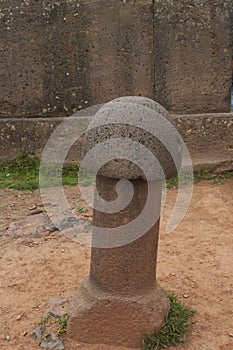 ruins preinca, Chucuito near Puno, rock phallus in the temple of fertility,peru photo