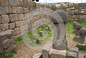 ruins preinca, Chucuito near Puno, rock phallus in the temple of fertility,peru photo