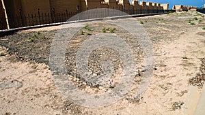 Ruins of Processional street of ancient Babylon in Hillah, Iraq photo