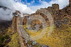 The ruins of the Pumamarka (Puma Marka) village in Peru