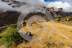 The ruins of the Pumamarka (Puma Marka) village in Peru