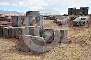Ruins of Pumapunku or Puma Punku, Bolivia