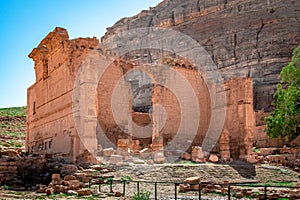 The ruins of Qasr al-Bint, a Nabataean temple in Petra, Jordan.