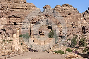 The ruins of Qasr al-Bint at Petra in Jordan.