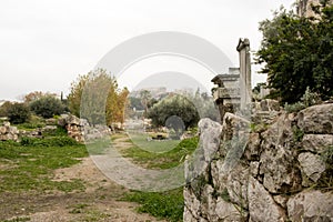 Ruins at The Roman Agora in Athens
